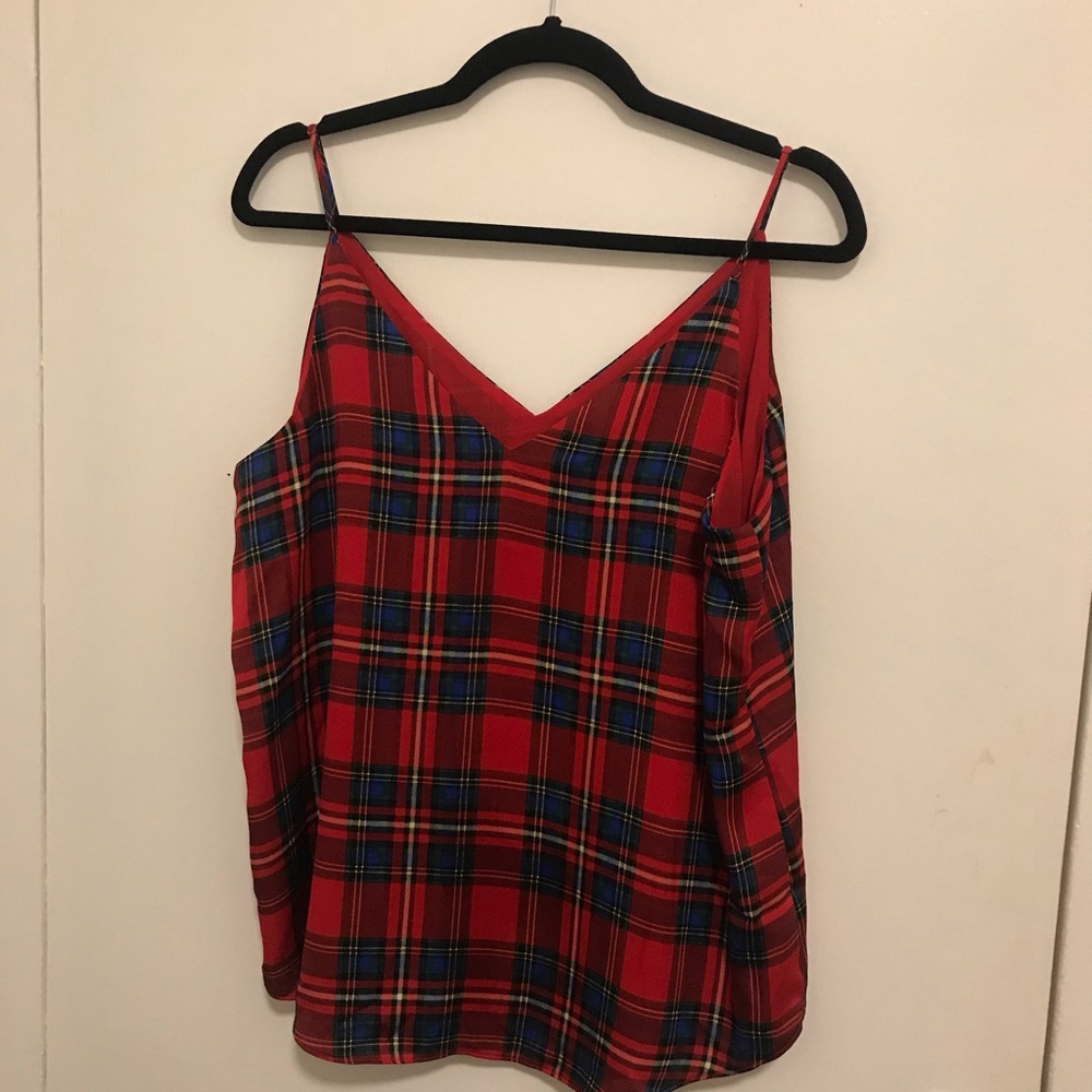 Express plaid v-neck tank